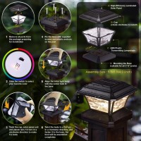 Aefreleoht Solar Post Cap Lights Warm White Rgb Automatic Cycling Fixed Rgb Color 9 Colors To Choose 20 Lumens Lp65 Water