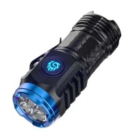 Dcbeduff Portable Mini Flashlight, Ultra Bright Three-Eyed Monster Small Led Flashlight, Led Torch Rechargeable, Usb Tactical Flashlight, Waterproof Pocket Torch For Outdoor (Black)