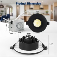 Sublimation 8 Packs 3 Inch 3Cct Gimbal Led Recessed Light With Junction Box 10W Waterproof Recessed Lights For Shower Black Rece