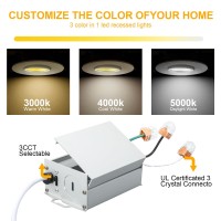 Sublimation 8 Packs 3 Inch Gimbal Led Recessed Light 10W 3 Colors Adjustable 3000K4000K5000K Waterproof Recessed Lights For Sh