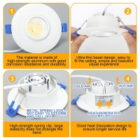 Sublimation 8 Packs 3 Inch Gimbal Led Recessed Light 10W 3 Colors Adjustable 3000K4000K5000K Waterproof Recessed Lights For Sh