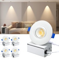 Sublimation 4 Packs 3 Inch 3Cct Gimbal Led Recessed Light With Junction Box 10W Waterproof Recessed Lights For Shower 3 Colors A