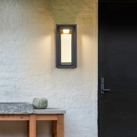 Modern Led Outdoor Wall Sconces Waterproof Wall Mount Porch Lamp Exterior Light Fixture In Textured Black And Gold Reflective Plate With 10W Led For Patio,Garage,Garden,Balcony