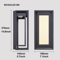 Modern Led Outdoor Wall Sconces Waterproof Wall Mount Porch Lamp Exterior Light Fixture In Textured Black And Gold Reflective Plate With 10W Led For Patio,Garage,Garden,Balcony