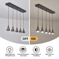 Oranoor Modern Black Gold Pendant Light For Kitchen Island 45W Led Raindrop Chandelier Light Fixture Over Table Teardrop Pen