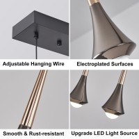 Oranoor Modern Black Gold Pendant Light For Kitchen Island 45W Led Raindrop Chandelier Light Fixture Over Table Teardrop Pen