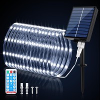 Wind Star Solar Rope Lights 72Ft 200 Leds Solar Led Rope Lights Outdoor With Remote 8 Modes Timer Dimmable String Tube Lights