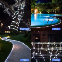 Wind Star Solar Rope Lights 72Ft 200 Leds Solar Led Rope Lights Outdoor With Remote 8 Modes Timer Dimmable String Tube Lights