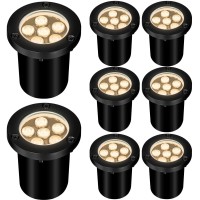 Aoaxl 6W Well Lights Outdoor 110V 120V Landscaping Lights Ip68 Waterproof 2700K Warm White Outdoor Inground Lights For Yard Ga