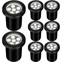 Aoaxl 6W Led Landscape Lights 110V 120V Well Lights Ip68 Waterproof 5500K Cool White Outdoor Inground Lights For Yard Garden