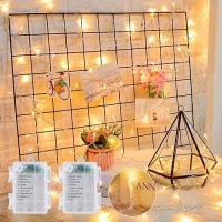 Battery Operated String Lights Outdoor 2 Pack Total 33 Ft 100Led Battery Powered String Fairy Lights With Time 8 Modes Waterp