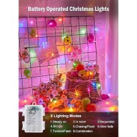 Battery Operated String Lights Outdoor 17 Ft 50 Led Battery Powered Easter String Lights With Time 8 Modes Waterproof Pastel