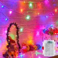 Battery Operated String Lights Outdoor 17 Ft 50 Led Battery Powered Easter String Lights With Time 8 Modes Waterproof Pastel