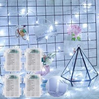 Battery Operated String Lights Outdoor 4 Pack Total 66Ft 200 Led Battery Powered String Fairy Lights With Time 8 Modes Waterp