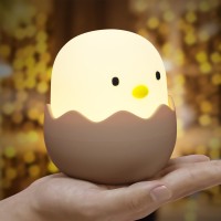 Mexyz Cute Egg Night Light For Baby Nursery Dimmable Kawaii Silicone Chicken Light 1200Mah Recgargeable Beside Chicken Lamp Fo