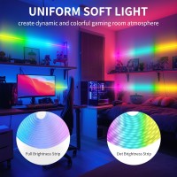 Bunacet 52Ft Led Neon Rgb+Smart Ic Lights, Led Lights With Rf Remote & App Control, Flexible Outdoor Ip67 Waterproof, Music Sync,Diy Design, 24V Led Lights For Gaming Livingroom Wall Christmas Decor