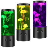 Led Jellyfish Lamp Aquarium Lights With 7 Colors Changing Usb/Battery Operated Jellyfish Night Light Fantasy Jellyfish Lamp Realistic Jellyfish Tank Mood Magic Lights For Living Room Bedroom Decor