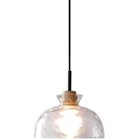 Cutsky Farmhouse Small Pendant Lights Kitchen Island, Adjustable Height Hanging Ceiling Lamp Handblown Glass(Color:Large Dome)