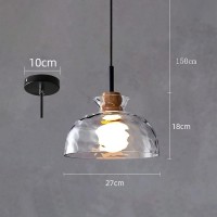 Cutsky Farmhouse Small Pendant Lights Kitchen Island, Adjustable Height Hanging Ceiling Lamp Handblown Glass(Color:Large Dome)