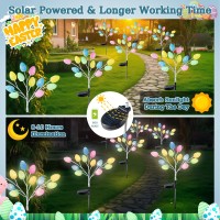 Meonum Solar Easter Egg Lights, 2 Pack Outdoor Easter Decorations Lights With 8 Modes, Led Easter Eggs With Solar Panels, Waterproof Easter Solar Light For Outdoor Easter Decor Garden Yard Pathway