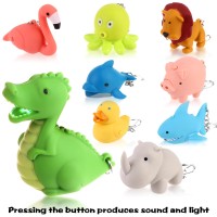 Oppaxf 9 Pcs Nurse Flashlight Pediatric Nurse Flashlight Keychain Animal Flashlight Keychain Dolphin Lion Flamingos Dinosaur Sha