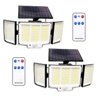 Volivo Solar Lights Outdoor 3 Heads 2500Lm Solar Motion Sensor Outdoor Lighting 348 Leds Ip65 Waterproof 3 Lighting Modes 270