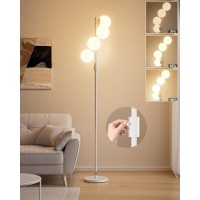 Lightdot 64In Dimmable Brightness Adjustable Globe Floor Lamp White Standing Lamps With 4Pcs 3000K G9 Bulbs Soft Warm White E