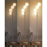 Lightdot 64In Dimmable Brightness Adjustable Globe Floor Lamp White Standing Lamps With 4Pcs 3000K G9 Bulbs Soft Warm White E