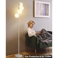 Lightdot 64In Dimmable Brightness Adjustable Globe Floor Lamp White Standing Lamps With 4Pcs 3000K G9 Bulbs Soft Warm White E