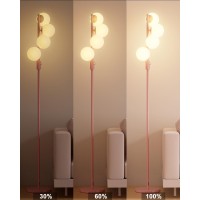 Lightdot 64In Dimmable Brightness Adjustable Globe Floor Lamp Pink Standing Lamps With 4Pcs 3000K G9 Bulbs Soft Warm White Ey