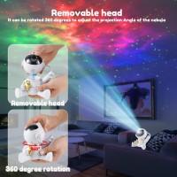 Astronaut Star Galaxy Projector Light Space Buddy Projector Night Light With Star Mode And Brightness Mode 360Rotation Starry Nebula Ceiling Projector With Flexible Projection Angle Room Decor