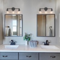 Espird 3 Lights Bathroom Vanity Light Fixtures Black Bathroom Lights Over Mirror Industrial And Farmhouse 3 Lights Wall Sconce