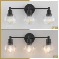 Espird 3 Lights Bathroom Vanity Light Fixtures Black Bathroom Lights Over Mirror Industrial And Farmhouse 3 Lights Wall Sconce