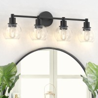 Espird 4 Lights Bathroom Vanity Light Fixtures Black Bathroom Lights Over Mirror Industrial And Farmhouse 4 Lights Wall Sconce