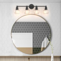 Espird 4 Lights Bathroom Vanity Light Fixtures Black Bathroom Lights Over Mirror Industrial And Farmhouse 4 Lights Wall Sconce