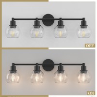 Espird 4 Lights Bathroom Vanity Light Fixtures Black Bathroom Lights Over Mirror Industrial And Farmhouse 4 Lights Wall Sconce