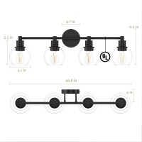 Espird 4 Lights Bathroom Vanity Light Fixtures Black Bathroom Lights Over Mirror Industrial And Farmhouse 4 Lights Wall Sconce