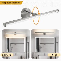 Kaisite Bathroom Light Fixture Over Mirror 30In Brushed Nickel Led Vanity Light 24W 3000K Dimmable Modern Bathroom Wall Mount Li