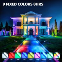 Barrina Wrgb Solar Lights Outdoor Color Changing Solar Landscape Lighting With 360 Horizontal Adjustable Rgb Solar Spotlights