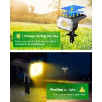 Volivo Solar Spot Lights Outdoor Waterproof Ip68 64 Led 3 Lighting Modes Solar Powered Landscape Lights Outside Spotlights For