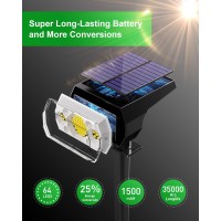 Volivo Solar Spot Lights Outdoor Waterproof Ip68 64 Led 3 Lighting Modes Solar Powered Landscape Lights Outside Spotlights For