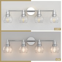 Espird 4 Lights Bathroom Vanity Light Fixtures Chrome Bathroom Lights Over Mirror Industrial And Farmhouse 4 Lights Wall Sconc