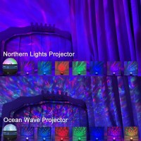 2 In 1 Northern Lights And Ocean Waves Projector, Northern Lights Lamp Northern Lights Projector With Remote Control, Led Ocean Galaxy Projector 14 Light Effects