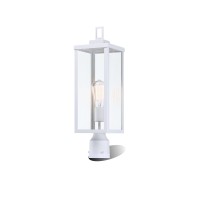 Wisbeam 204 Inches White Outdoor Post Light Large Pole Lantern E26 Base 60W Max Antirust Metal Housing Plus Clear Glass Et