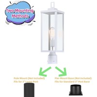 Wisbeam 204 Inches White Outdoor Post Light Large Pole Lantern E26 Base 60W Max Antirust Metal Housing Plus Clear Glass Et