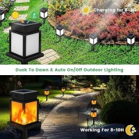 Shumi 2 Pack Hanging Solar Outdoor Lights Solar Flickering Flame Lights Outdoor Waterproof Hanging Solar Lanterns Lights For Ga