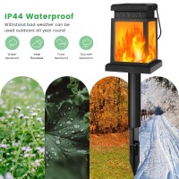 Shumi Hanging Solar Lanterns Outdoor Waterproof 6 Pack Solar Flickering Flame Lights Led Hanging Solar Lights For Outside Gar