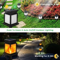 Shumi Hanging Solar Lanterns Outdoor Waterproof 6 Pack Solar Flickering Flame Lights Led Hanging Solar Lights For Outside Gar