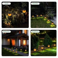 Shumi 4 Pack Hanging Solar Lantern Outdoor Lights Flickering Flame Solar Lanterns Lights Outdoor Waterproof For Garden Patio