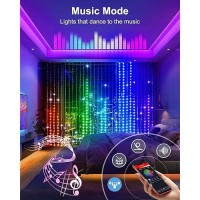 Smart Led Curtain Lights 16 Million Colors Changing Smart Rgb Curtain String Lights For Backdrop Dynamic Diy Hanging Fairy L